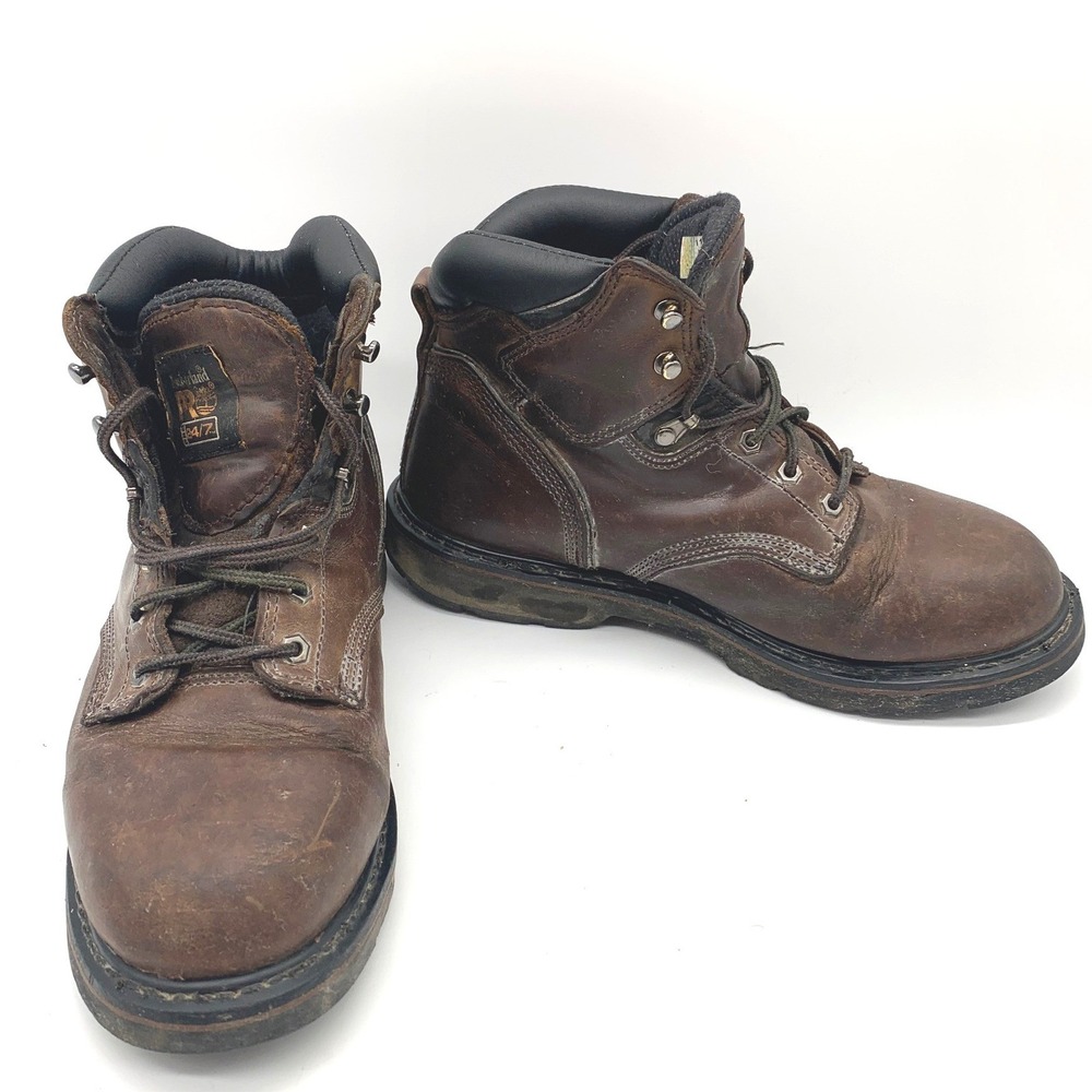 Timberland PRO Work Boots Mens 11M Brown Leather AS IS Sole Split Farm Yard